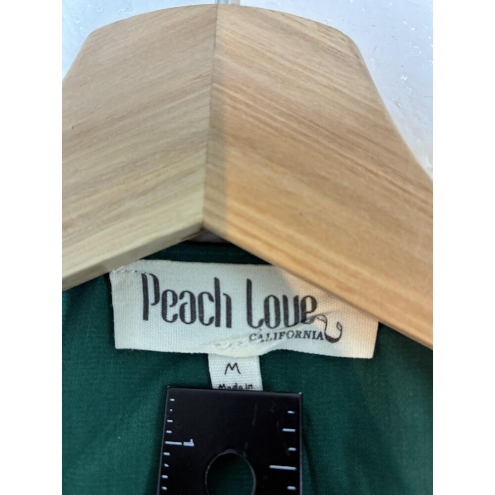 Peach Love California Dress Womens M Green Satin Cutout Ring Maxi Gown Fairy - Picture 8 of 16